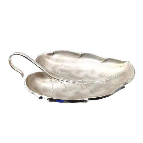 Caravelle Vintage Silver Leaf Dish 220 Made In Germany 8.5" x 5.5" Collectible - Picture 2 of 5